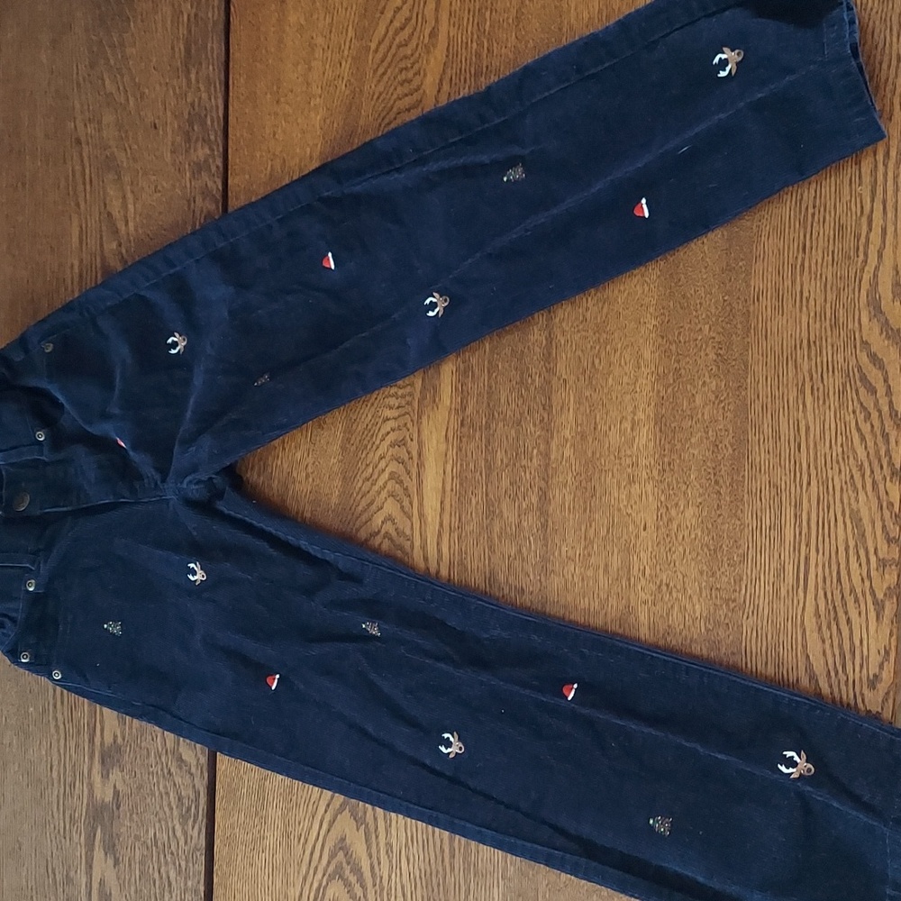 Janie and Jack Courdoroy Pants with Xmas decor